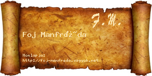 Foj Manfréda névjegykártya